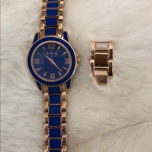 Heidi Klum fashion watch-rose gold-tone/royal blue